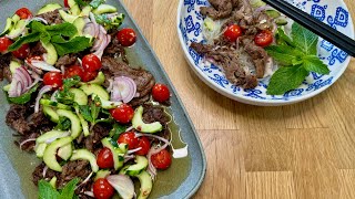 Beef Shaved steak Salad with Fish Sauce #beefrecipe #saladrecipe #fishsauce