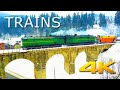 ПОЕЗДА ТЕПЛОВОЗЫ в горах Карпаты ПОДБОРКА/TRAIN COMPILATION 4K