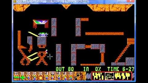 Lemmings 1 Tricky Level 13 Lemming Drops