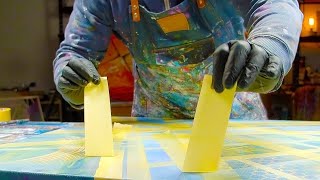 Transparent Abstract Painting Demo With Masking Tape | Sereno