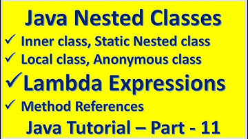 Java Nested Class Inner Anonymous Lambda Expressions Method References :: Java Tutorial – Part - 11