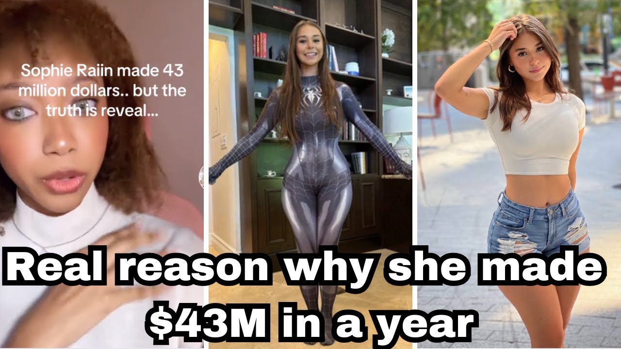 A screenshot of a YouTube video discussing Sophia Rain's income