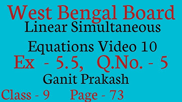 Linear Simultaneous Equations Part 10|Class IX Chapter 5|WB Class 9 Exercise 5.5|Substitution method