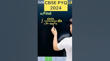 Q) integration ∫ sin 2x / ( 9 - root ( cos^4 (x) ) dx,#cbse #maths  #cbse2026 #maths #cbse #cbse