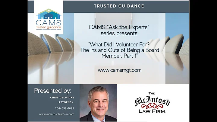 CAMS Ask the Experts Webinar: What Did I Volunteer...