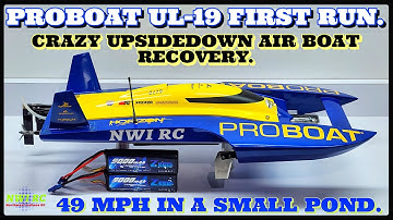 WHOA - 49 MPH IN A SMALL POND! 9000k MAH LIPOS - AMAZING RECOVERY - PRO BOAT UL-19 30" HYDROPLANE