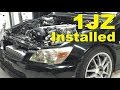 1jzgte lexus is200 conversion  engine installed and bolted in using all oem mounts