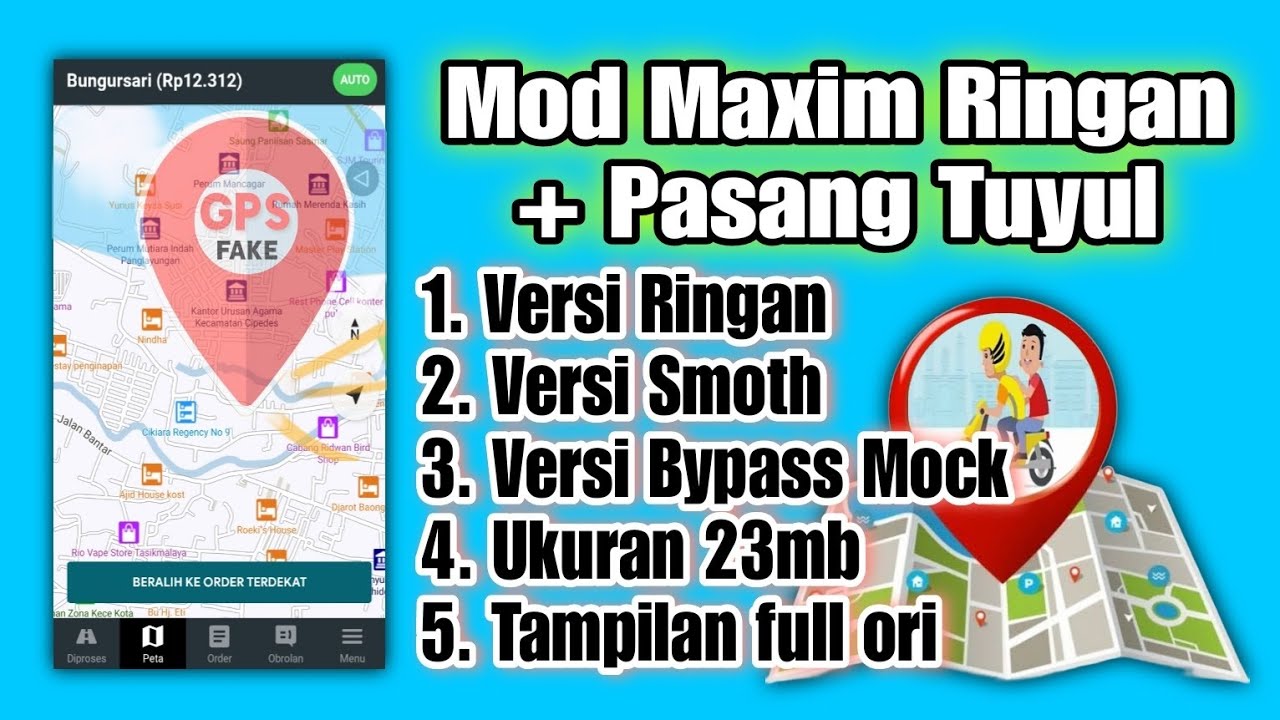 Mod Maxim Driver Terbaru Versi Nitik (Nuyul) Auto Konfirmasi Max