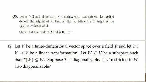 Solution of ISI M.MATH  2017 and 2018 linear algebra(PMB)