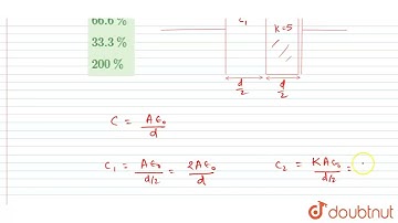 A parallel plate air capacitor has a capacitance C. When it is half filled with a dielectric of ...