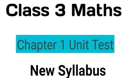 Class 3 Maths Unit test Chapter 1
