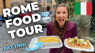 FOOD TOUR IN ROME, ITALY! | Where to Eat in Rome | Best Food in Rome | 1 day in Rome