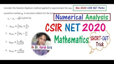 Numerical Analysis Questions | CSIR NET 2020 Mathematics
