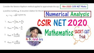 Numerical Analysis Questions | CSIR NET 2020 Mathematics