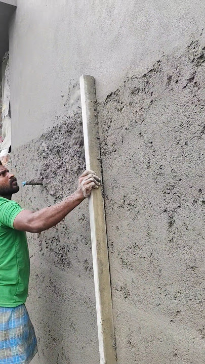 Wall plastering techniques 💚 #shortvideo #shortsfeed #construction #plaster #wallplaster #skills