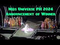 Miss universe philippines 2024  announcement of winners audience view