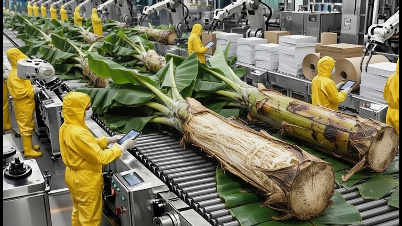 Dentro da Maior Fábrica HIGH-TECH da BANANEIRA ao PaPEL — Produção em Massa-processo completo...