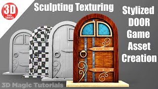 Blender 2.81 - Stylized Door | Low Poly Modeling | Sculpting With Textures