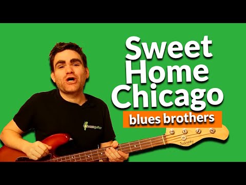 walking-blues-bass-guitar-lesson-quick-start---sweet-home-chicago-blues-brothers