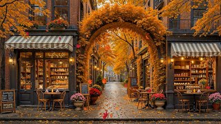 Peaceful Morning at Cozy Fall Coffee Shop Ambience 🍂 Relaxing Jazz Instrumental Music for Unwind
