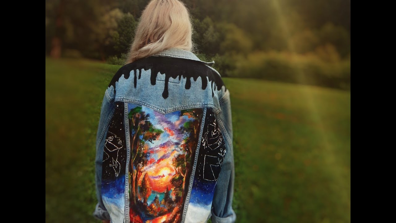Painting on denim jacket - YouTube