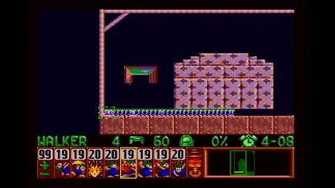 Lemmings (SNES) Fun 11: Keep your hair on Mr Lemming