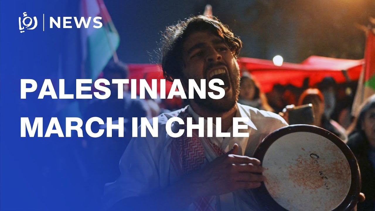 Palestinian community in Chile marches in solidarity with Gaza