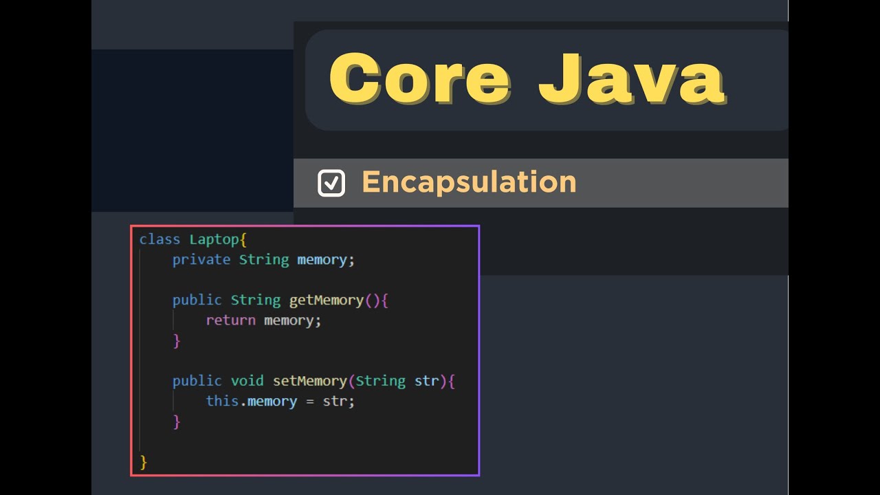 Encapsulation in core Java - YouTube