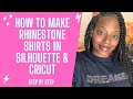 How to make Rhinestone Shirt in Silhouette & Cricut | Step by Step | Cricut Rhinestone Shirt | Easy