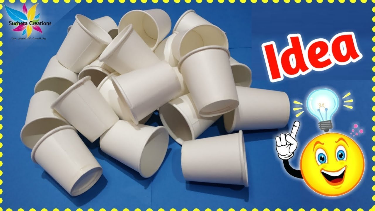 How to Make Thermocol Cup lamp | DIY Paper Cup Lantern Making | Best ...