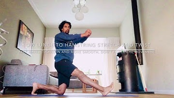 Low lunge to hamstring stretch and twist