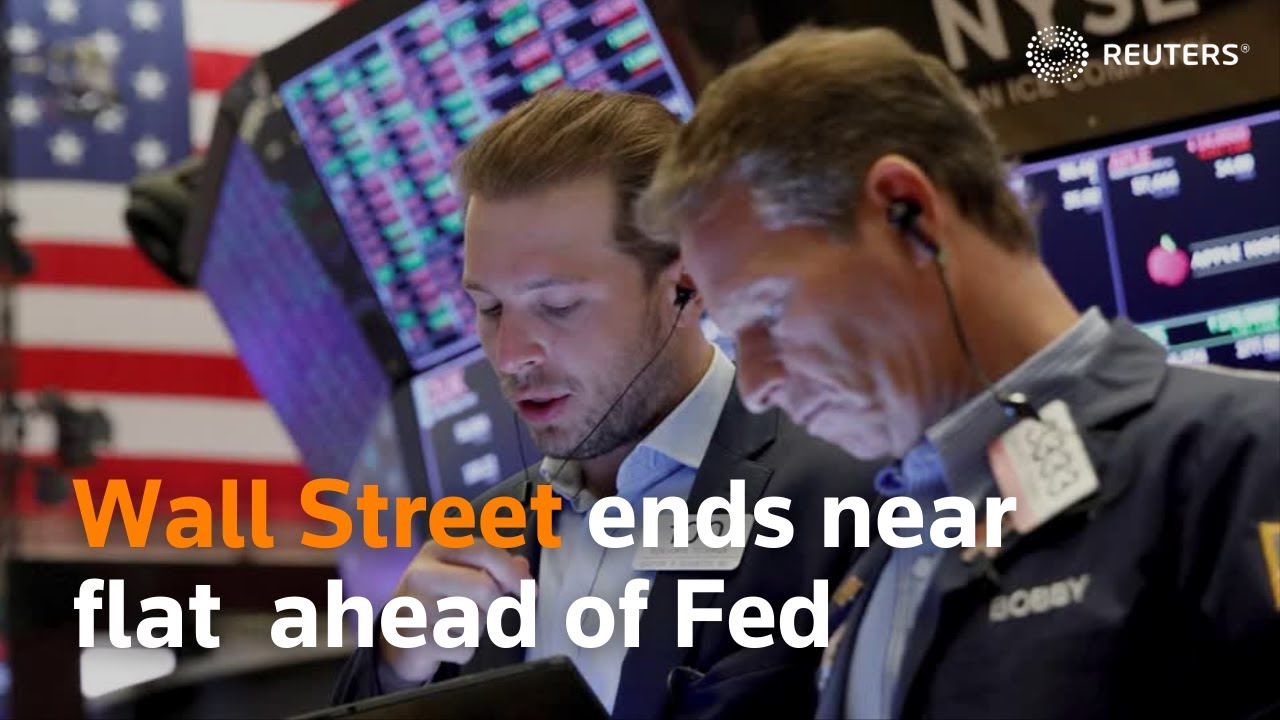 Wall Street ends near flat on cautious note ahead of Fed - YouTube