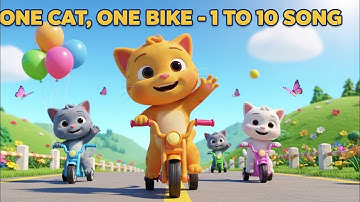 Learn Numbers 1–10 with Cats on Bikes! | Nursery Rhymes for Kids