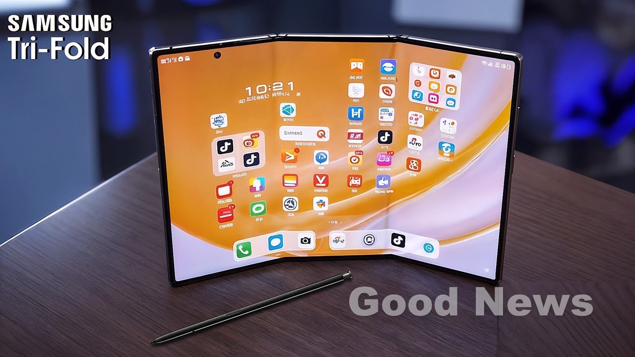 Ilustrasi ponsel lipat tiga Samsung (Source YouTube Channel = Tcol Tech) Ilustrasi ponsel lipat tiga Samsung (Source YouTube Channel = Tcol Tech)