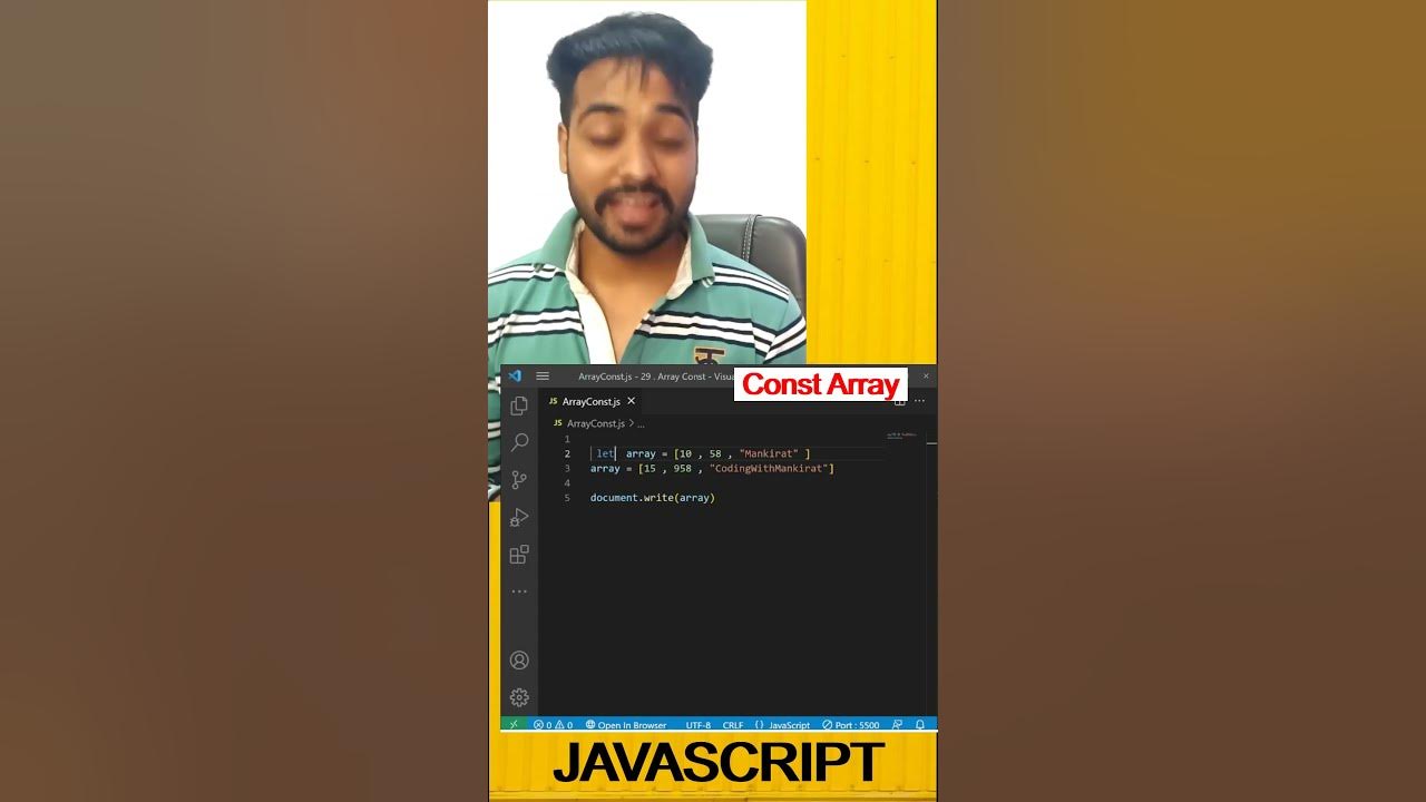 Const Array In Javascript - YouTube