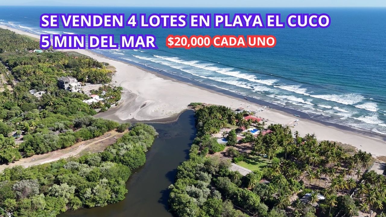 SE VENDEN 4 LOTES EN PLAYA EL CUCO A 5 MINUTOS DEL MAR Y DE SURF CITY 2/