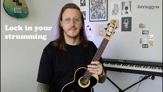 Ukulele exercise strumming on and off the beat (4stringgym)
