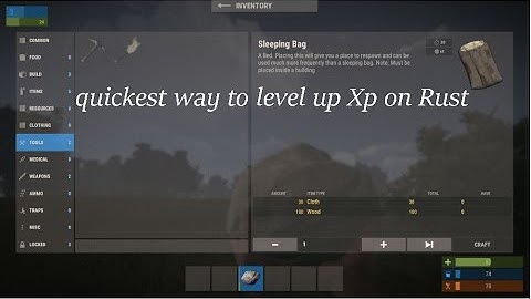 quickest way to level up Xp on Rust
