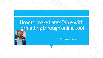 How to use online tools for making Latex Table