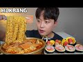 햄가득 부대찌개 열라면 소세지김밥 파김치 먹방 Spicy Sausage Ramen & Sausage Gimbap & Kimchi ASMR MUKBANG EATING SHOW