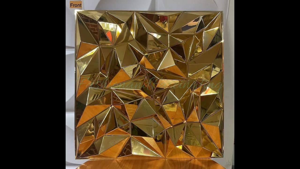 Gold | 8Ft*8Ft 25PCs PVC 3D Diamond Wall Panel - YouTube