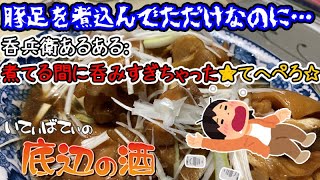 【晩酌】豚足を煮込んだだけなのに…他で盛り上がっちゃった！【底辺の酒#12】