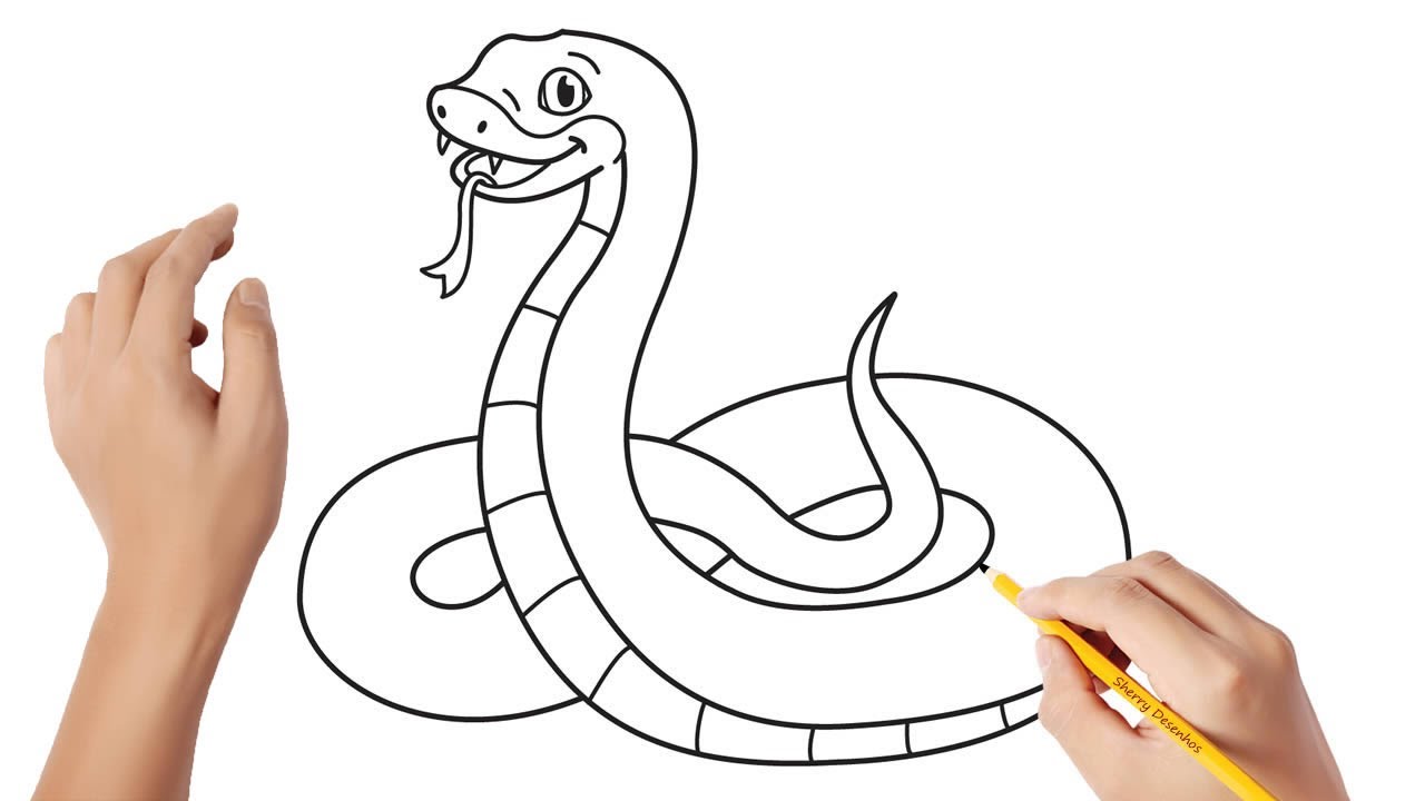Como desenhar uma cobra realista passo a passo, #desenho #desenhar #tu