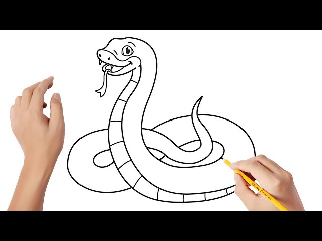Como desenhar uma cobra realista passo a passo, #desenho #desenhar #tu