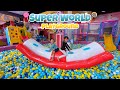 Serunya main perosotan ayunan  mandi bola warna warni di super world playground