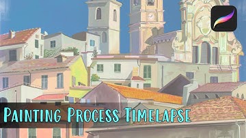 Procreate Painting Timelapse - Cervo, Liguria Town Painting ✨