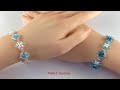 3mmビーズで四角いモチーフブレスレット/Square motif bracelet with 3mm beads