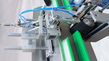 Conical cream jars curved labels labelling MC custom label applicator Jarras máquina de etiquetado