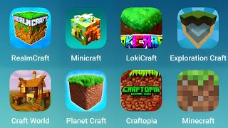 Realm Craft, Minecraft, LokiCraft, Expoloration Craft, Craft World, Planet Craft, Craftopia