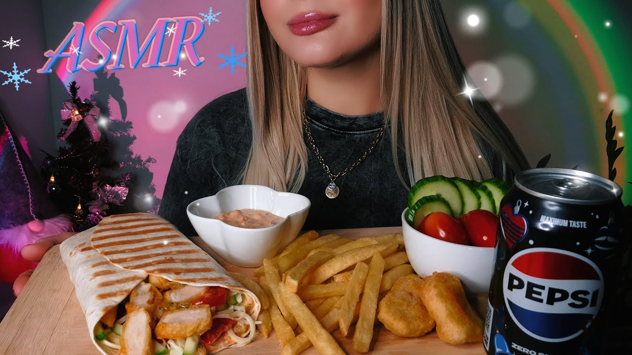 ASMR Shawarma With Fries ♡ АСМР Шаурма С Картошкой Фри 🥤🍟🌯
